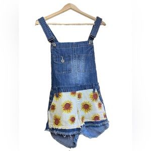 One of a kind unique print overalls